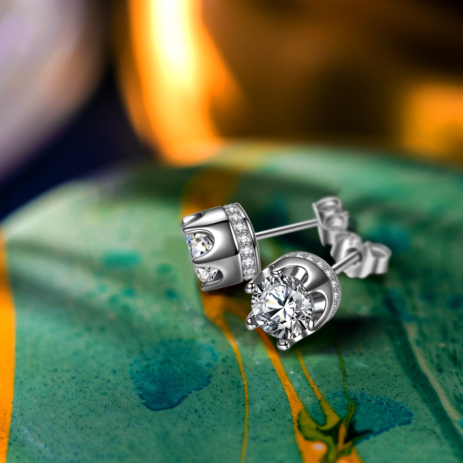 Classic Clear Solitaire Crystal Stud Earrings