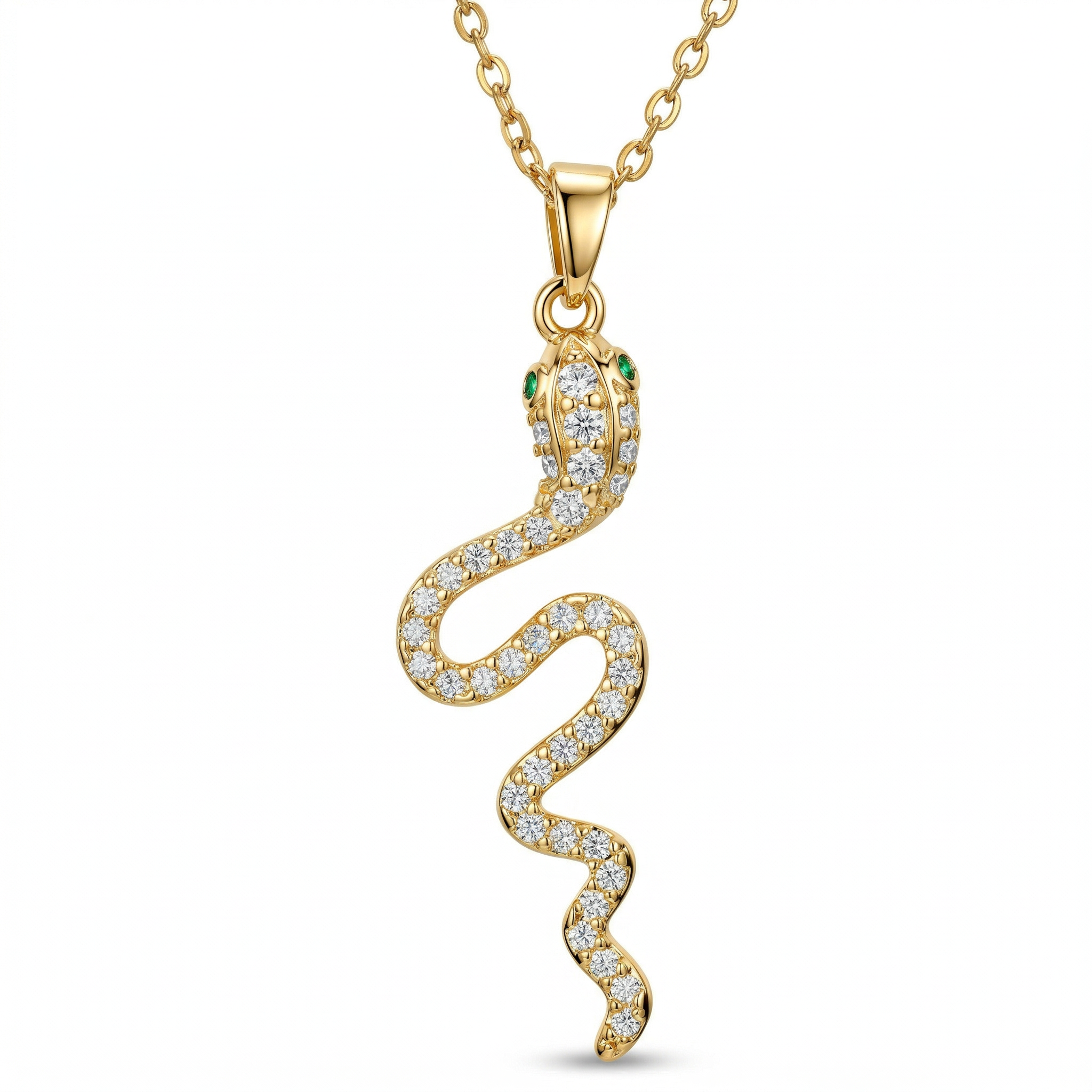 Vintage-Inspired Snake Pendant Necklace with a Sleek and Symbolic Silhouette