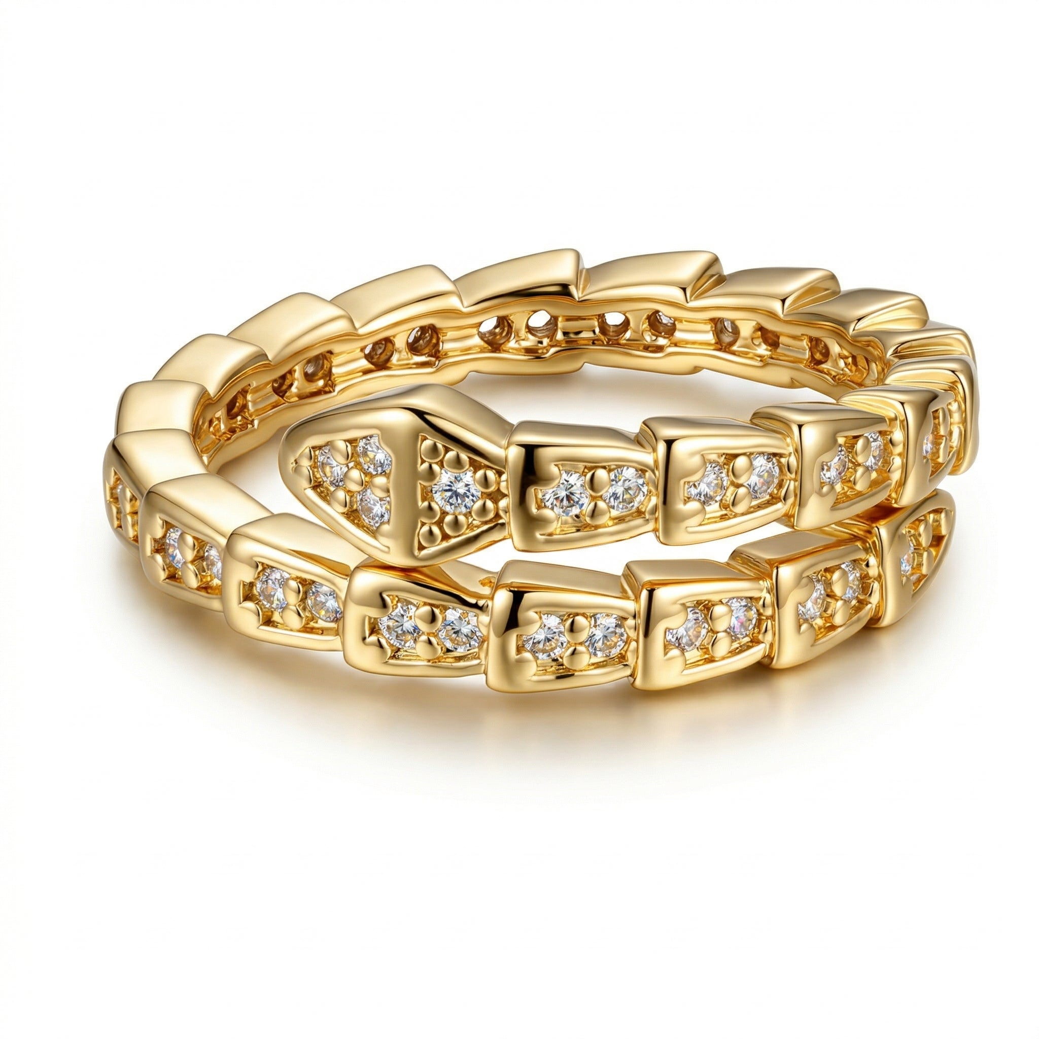 Vintage-Inspired Snake Wrap Open Ring with Intertwined Serpentine Elegance