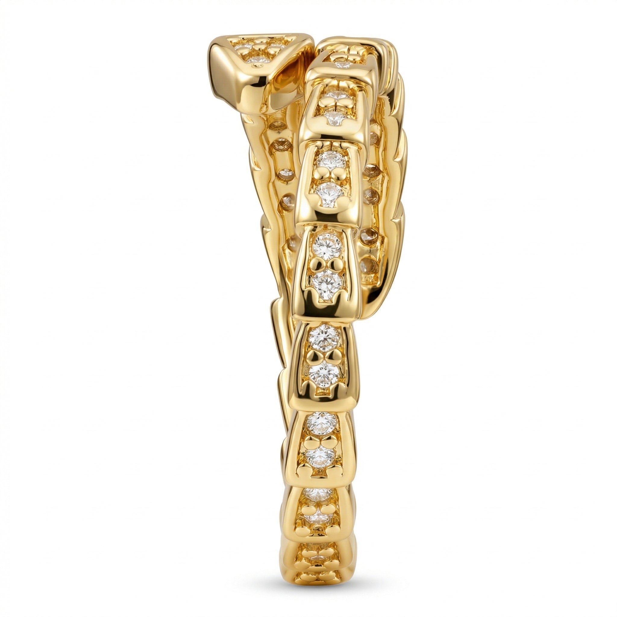 Vintage-Inspired Snake Wrap Open Ring with Intertwined Serpentine Elegance