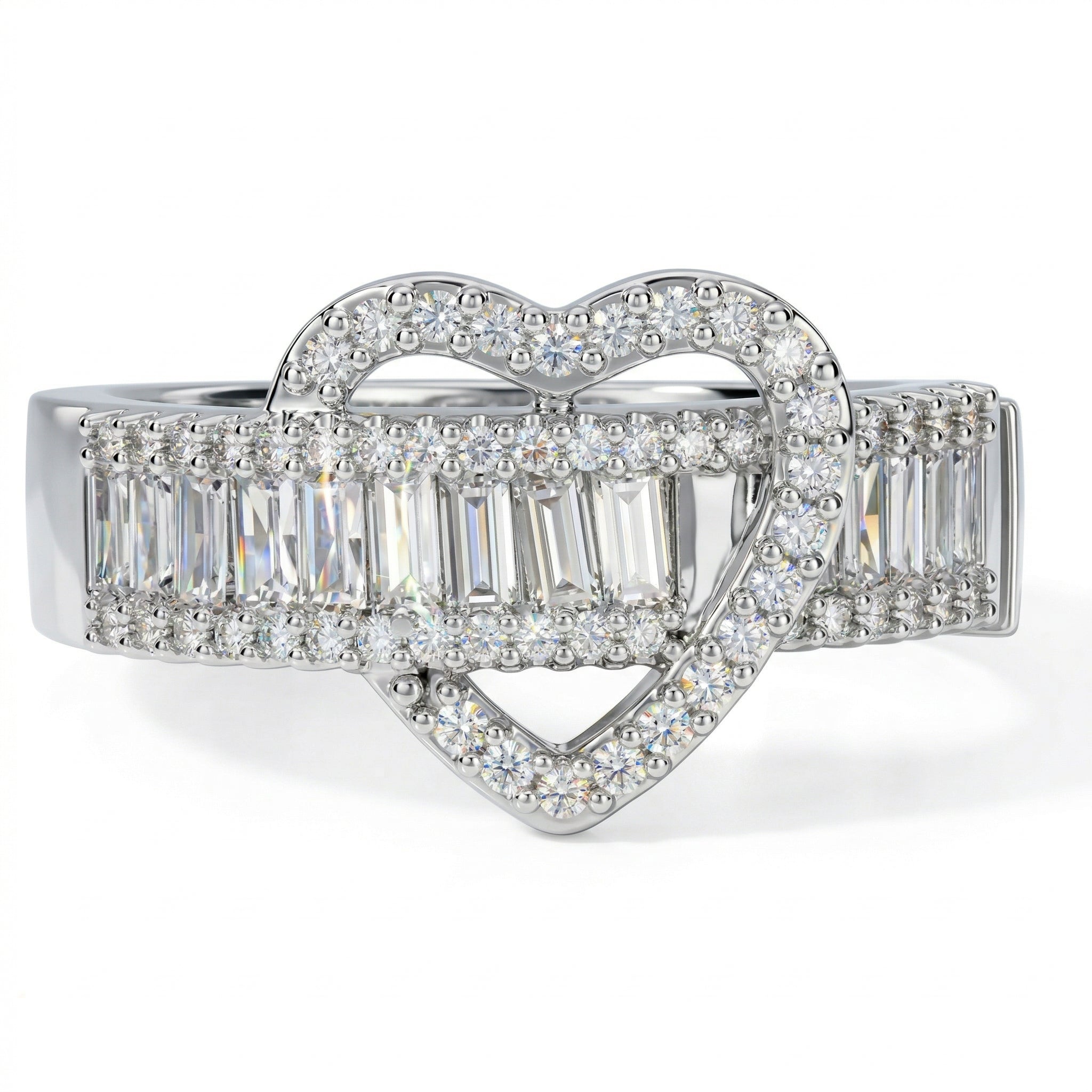 Elegant Heart Shape Open Ring with a Dainty and Romantic Silhouette