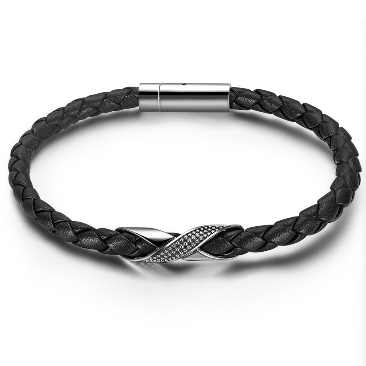 Fanci Road Rider Series Leather Bracelet Sterling Silver