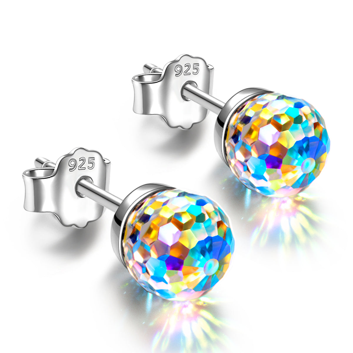 Fanci Sterling Silver Earrings Fantastic World Series Crystal Earrings Girls Earrings Stylish Jewelry for Her - Diameter 6mm