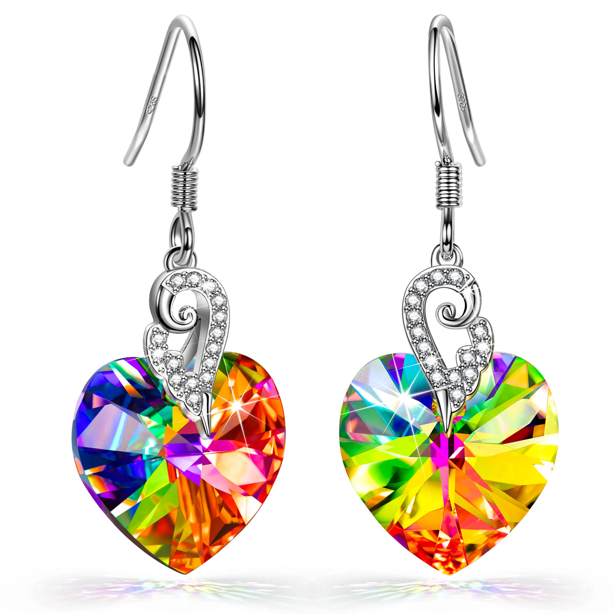 Fanci Crystal Heart Earrings Girls Earrings Stylish Jewelry