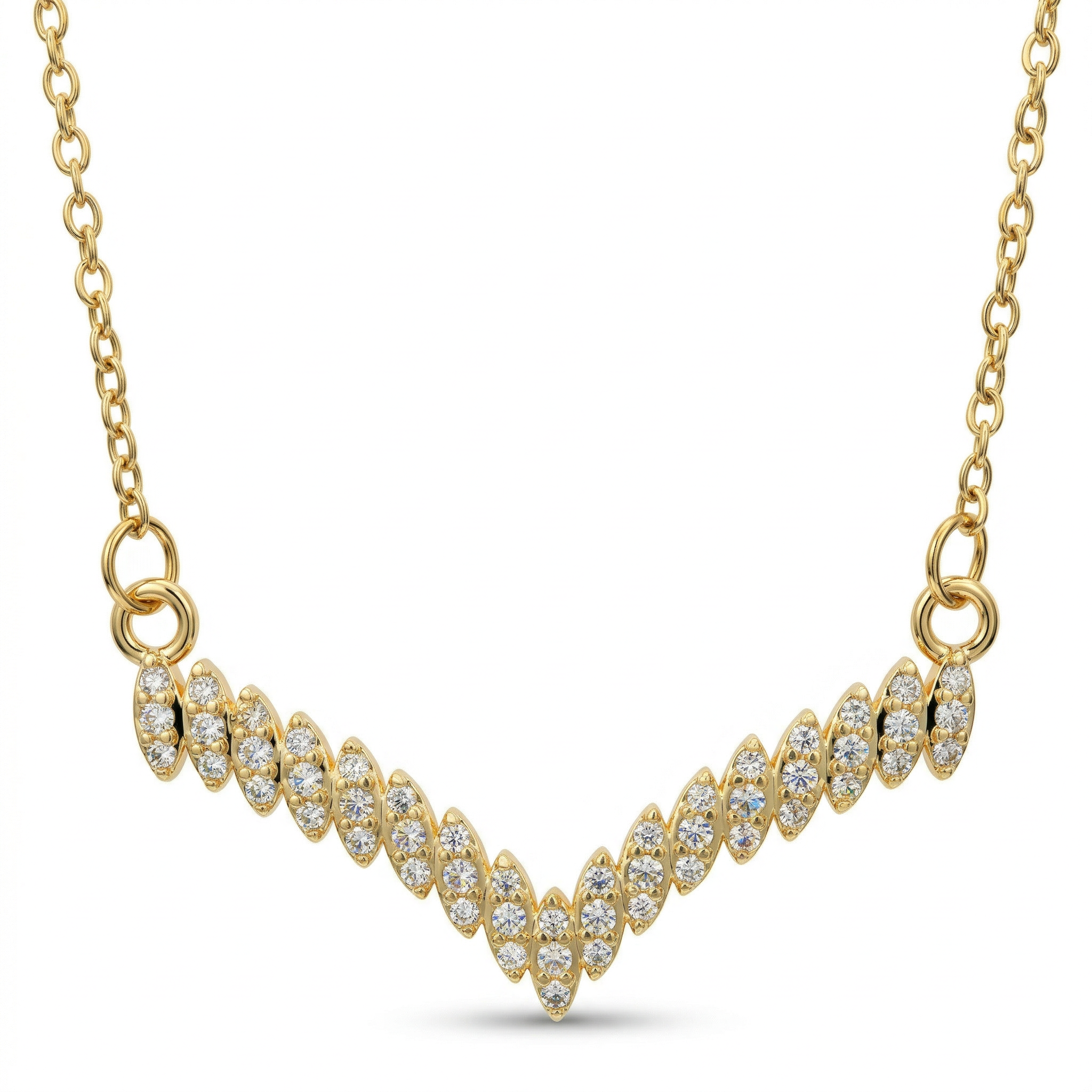 Elegant V-Shaped Drop Necklace with a Flowing and Sophisticated Design