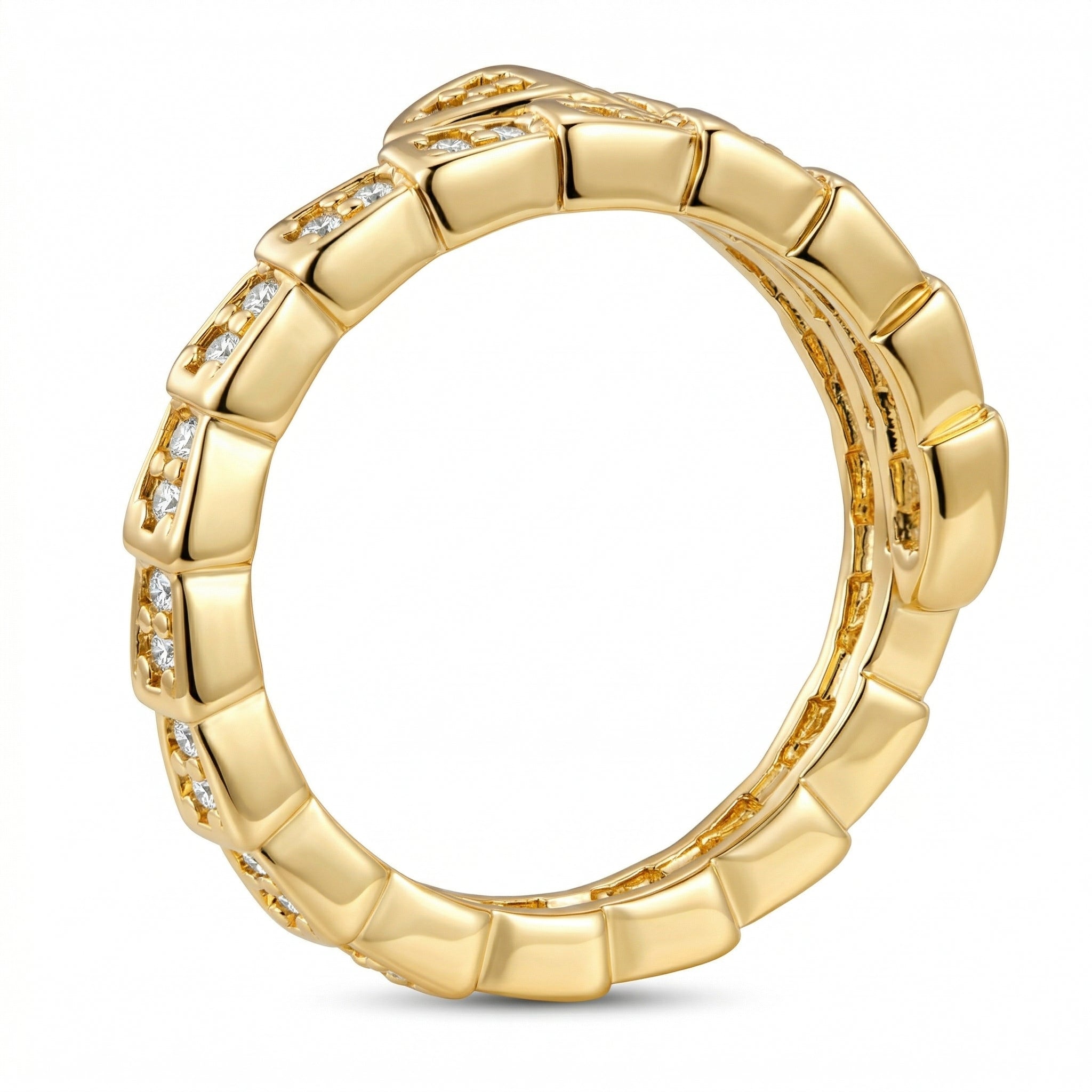 Vintage-Inspired Snake Wrap Open Ring with Intertwined Serpentine Elegance
