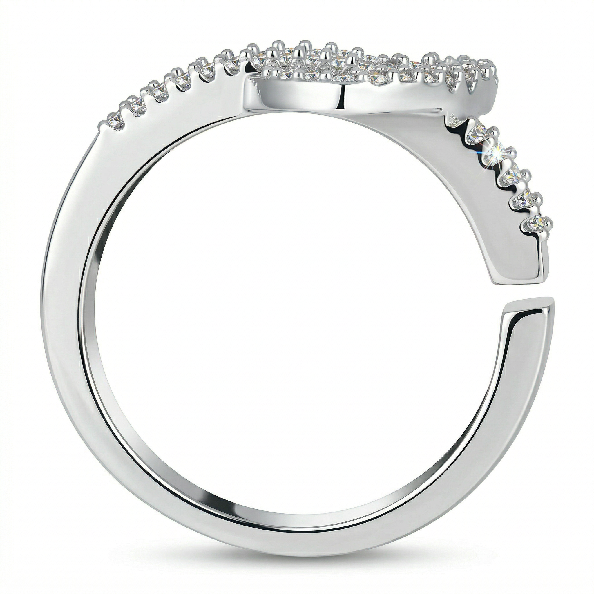 Elegant Heart Shape Open Ring with a Dainty and Romantic Silhouette