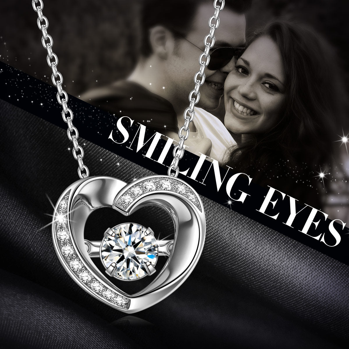 Fanci Sterling Silver Necklace Dancing Heart Series Girls Necklace Fashion Stylish Necklace for Lady