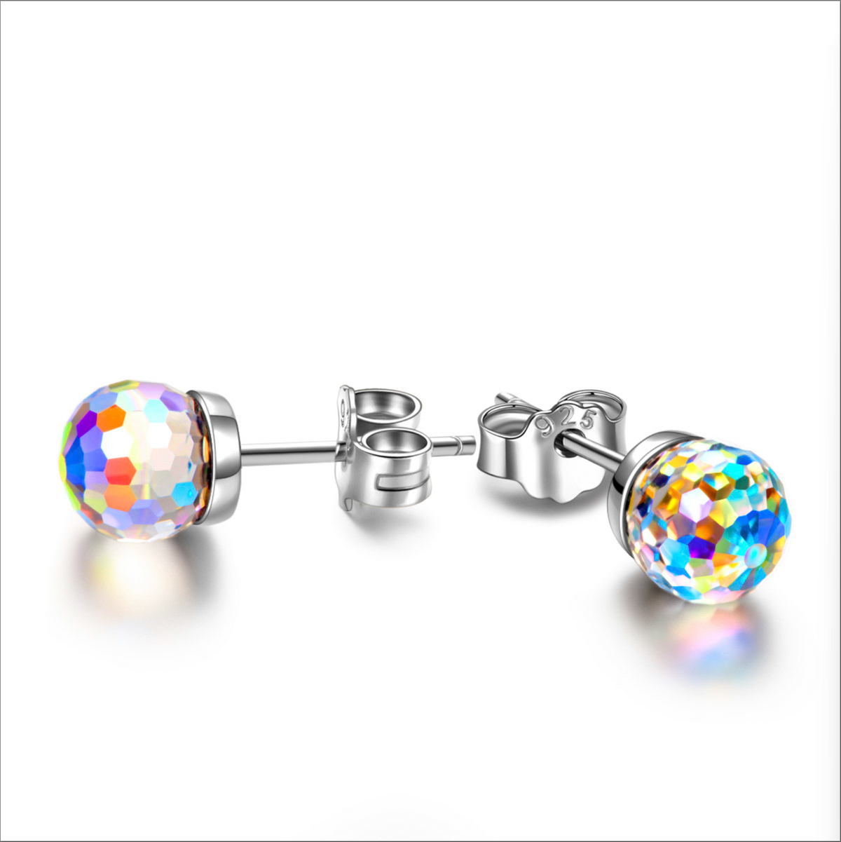 Fanci Sterling Silver Earrings Fantastic World Series Crystal Earrings Girls Earrings Stylish Jewelry for Her - Diameter 6mm