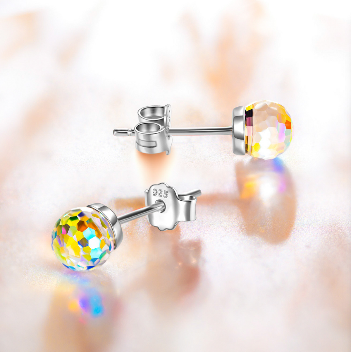 Fanci Sterling Silver Earrings Fantastic World Series Crystal Earrings Girls Earrings Stylish Jewelry for Her - Diameter 6mm
