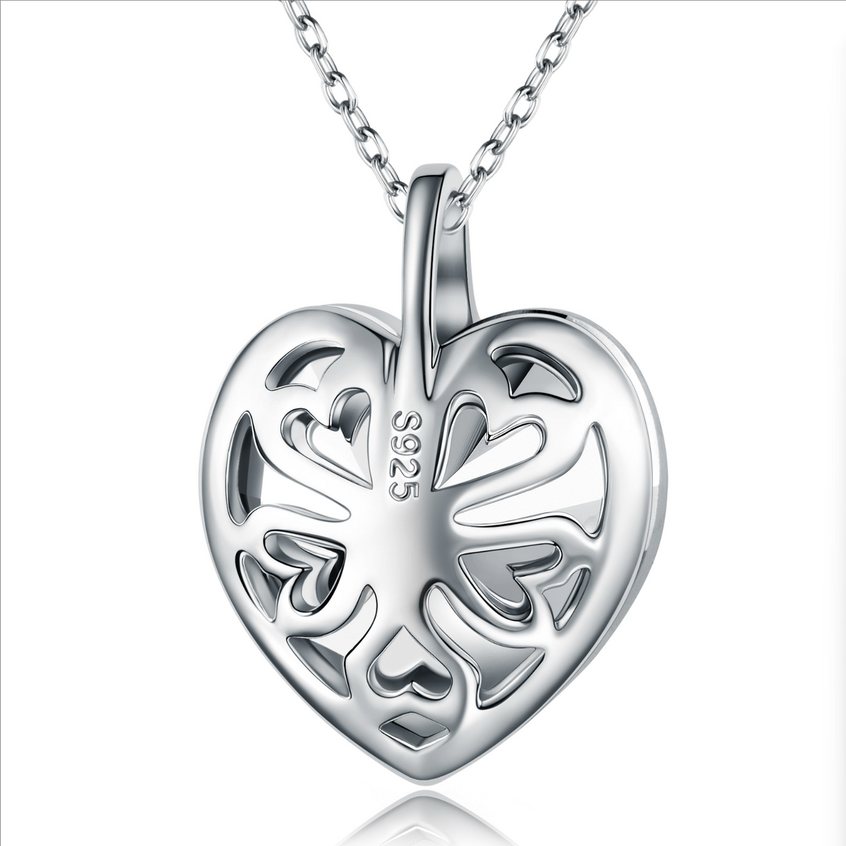 Fanci Crystal Necklace Bauhinia Series Sterling Silver Necklace Heart Pendant Stylish Jewelry