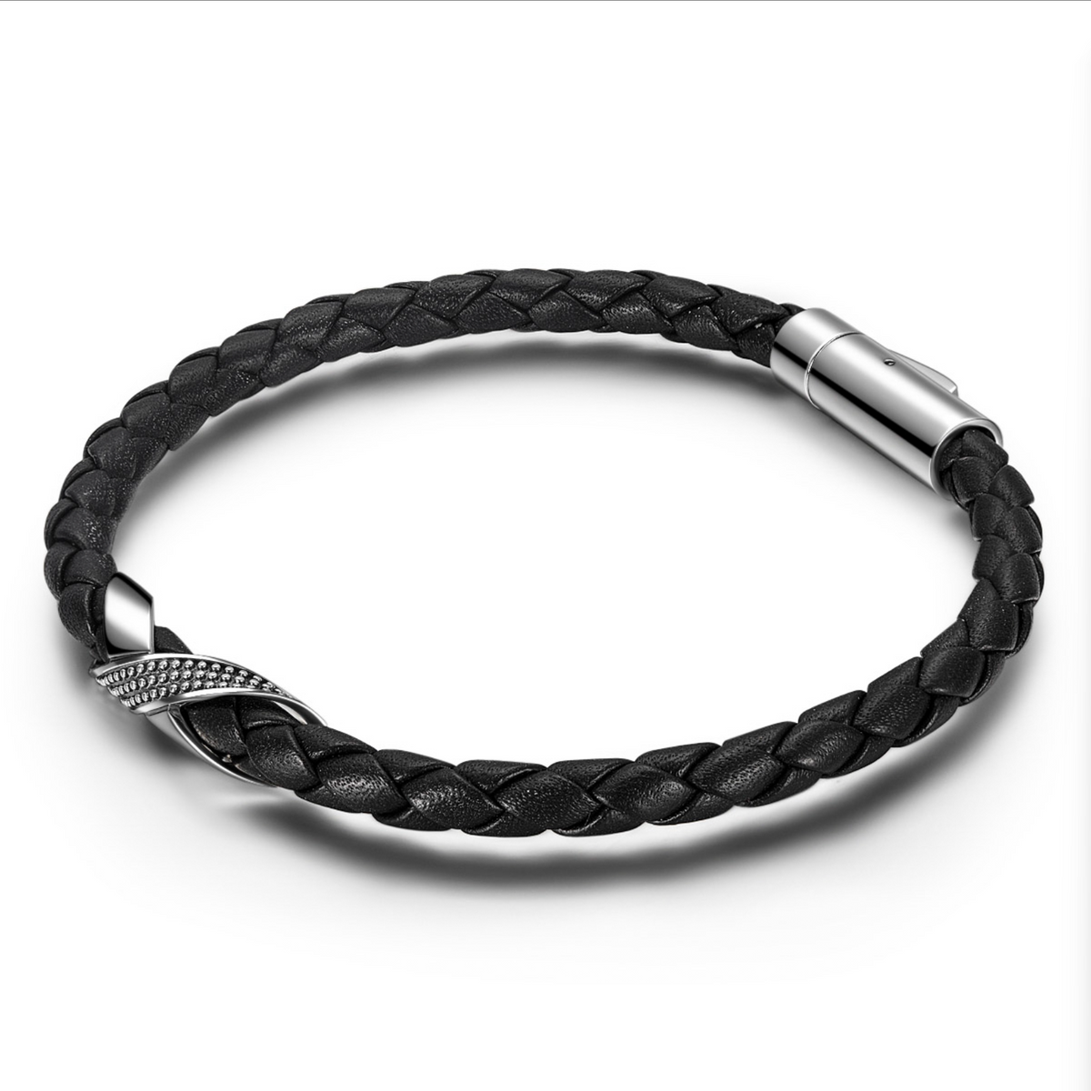 Fanci Road Rider Series Leather Bracelet Sterling Silver